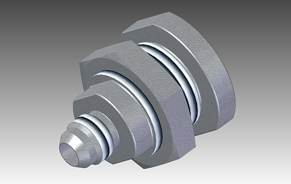 JIC bulkhead fitting 3D render